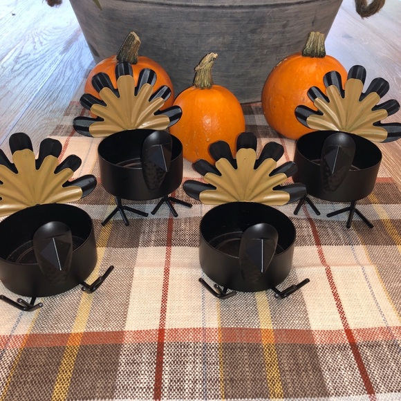 Set of 2 Standing Turkey Candle Holders - Picture 5 of 10